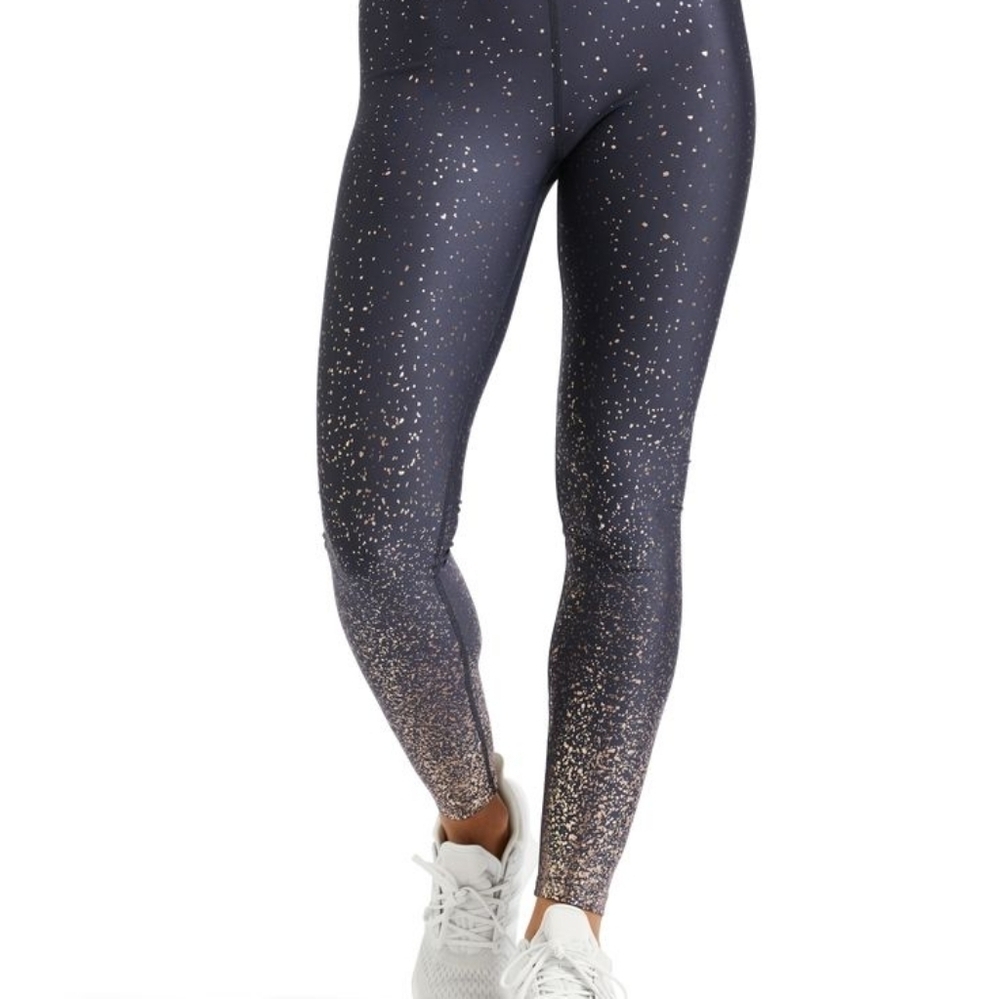 NEW PELOTON Grey Show Up Sparkle Leggings NWOT Size Small style W21 L36